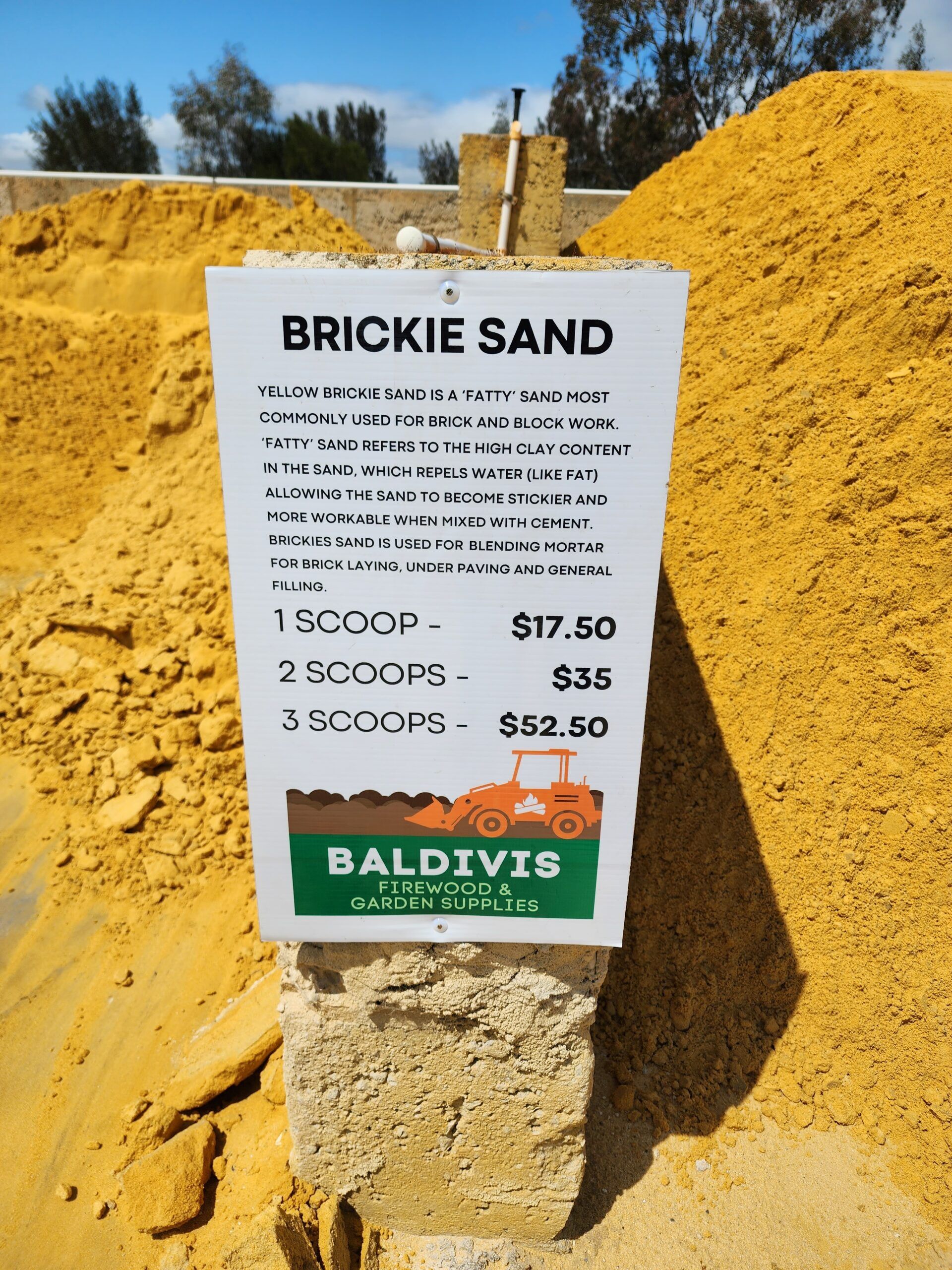 Brickie Sand Sign Premium Brickie Sand